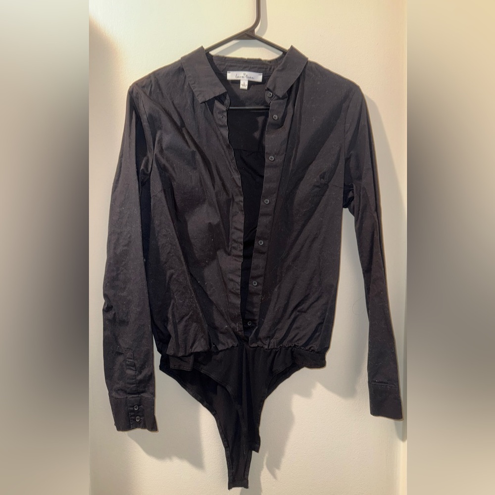 Love Tree Black Long Sleeve Blouse Bodysuit